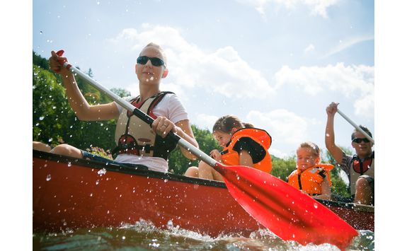 Family canoeing