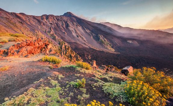 Mount Etna at sunset