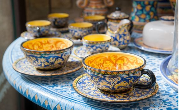 Sicilian ceramic teacups