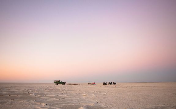 Quad biking through the salt pans
