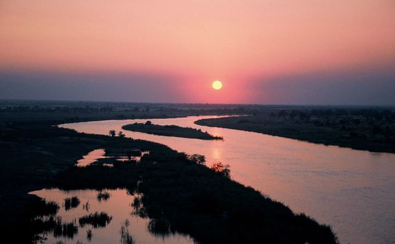 The Zambezi River at Sunset
