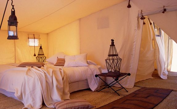 Inside of a tent at Dar Ahlam