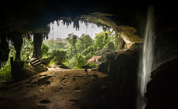 Cave with waterfall