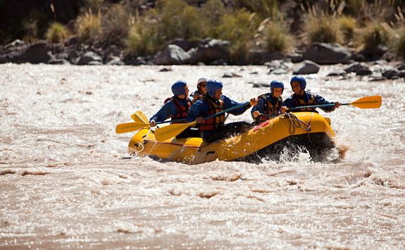 Rafting boat on a lake