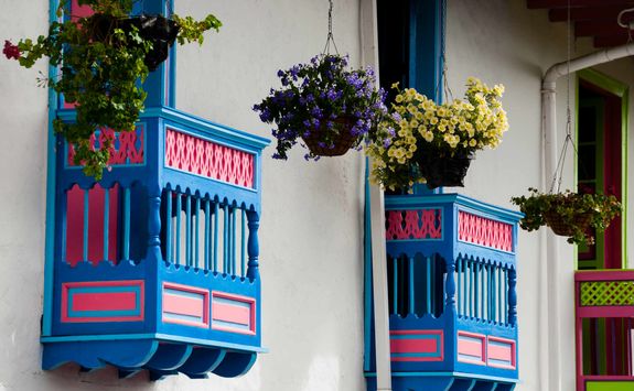 Colourful balconies in Salento