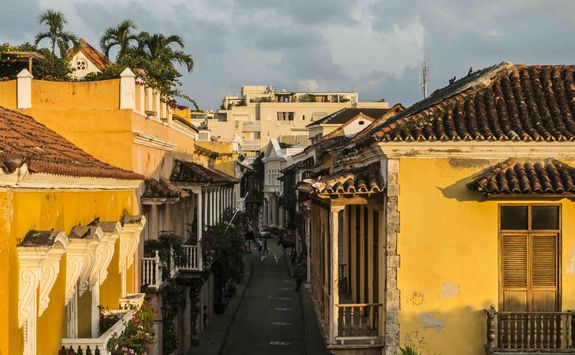 Yellow buildings in the old town