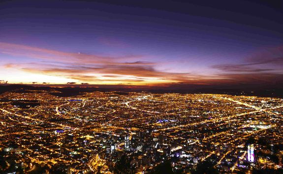 Bogota aerial by night
