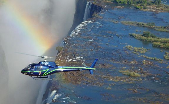 Helicopter over Vic Falls