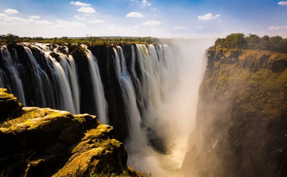 Victoria Falls with fog