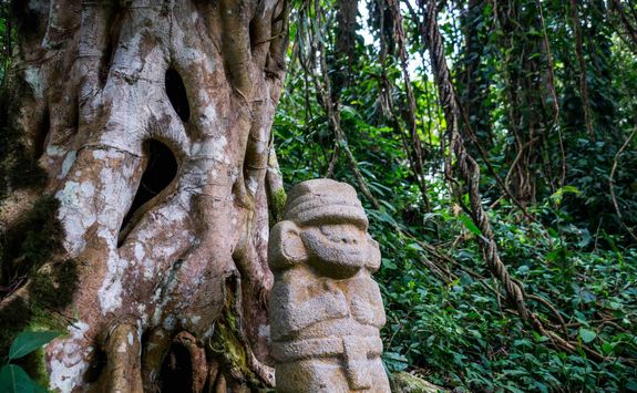Statue in the rainforest