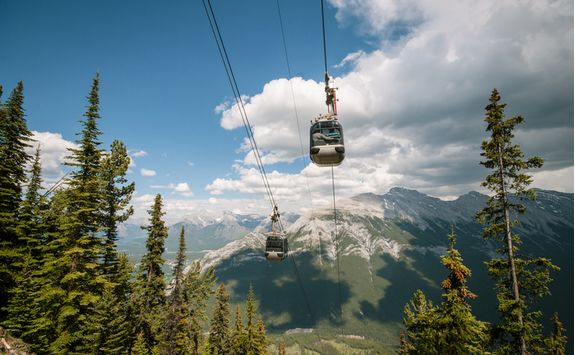Gondola up the mountains in Banff