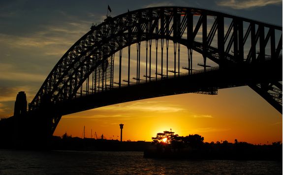 Sydney Bridge in the sunset