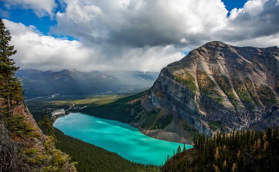 Lake Louise aerial view