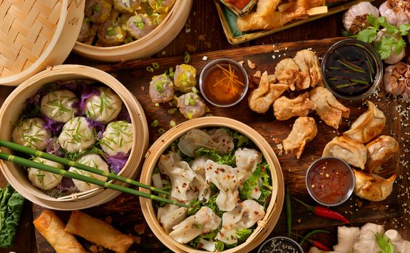 Plates of dim sum