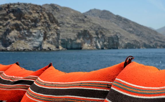 Bright cushions on boat