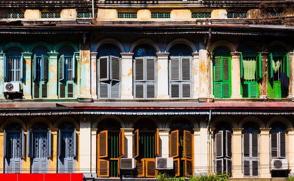 Colonial shutters in Yangon