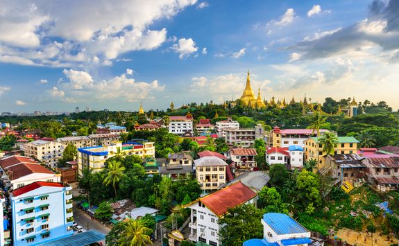 Aerial view of Yangon