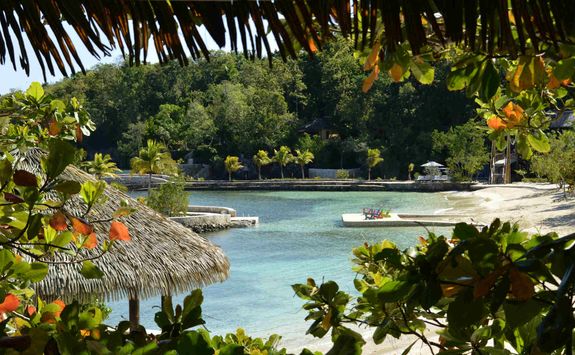 View of secluded beach