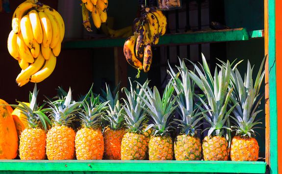 Pineapples in local market