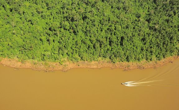 Aerial over Iguazu River
