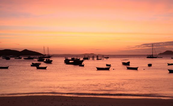 Sunset over beach