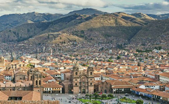 Aerial view of Cusco