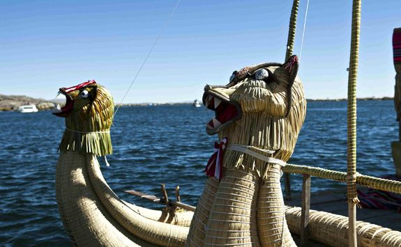 Boat on Lake Titicaca