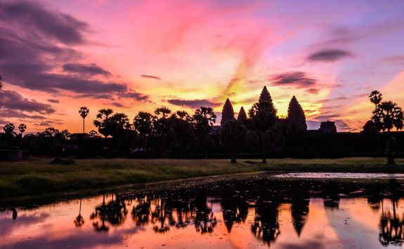 Pink Sky over Angkor Wat
