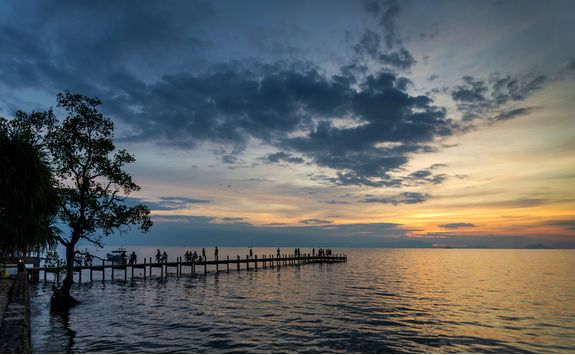 Sunrise over a Pier