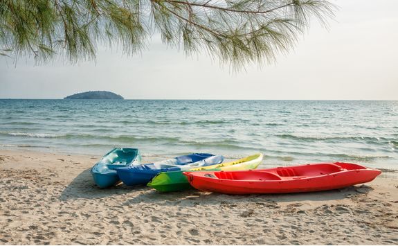 Kayaks on a Beach