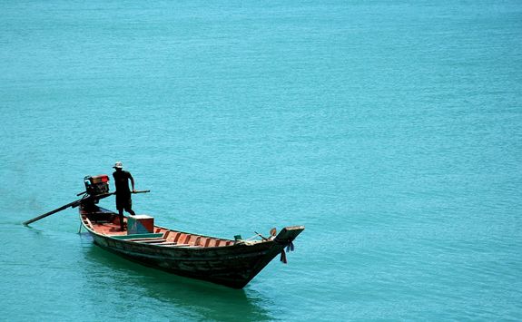 A traditional long tail boat