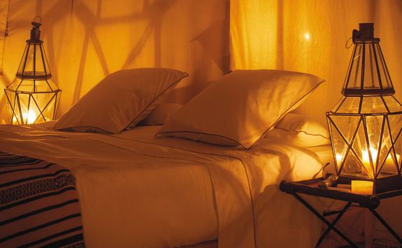 Inside tent at Dar Ahlam
