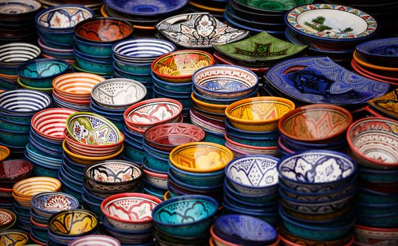 Colourful ceramic plates