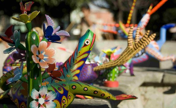 a crafts market in Oaxaca