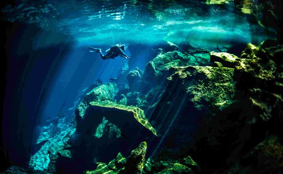 diving in a cenote