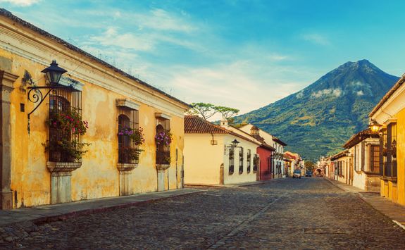 Cobblestone street in Antigua Guatemala