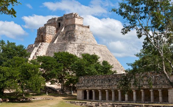 A large mayan pyramid