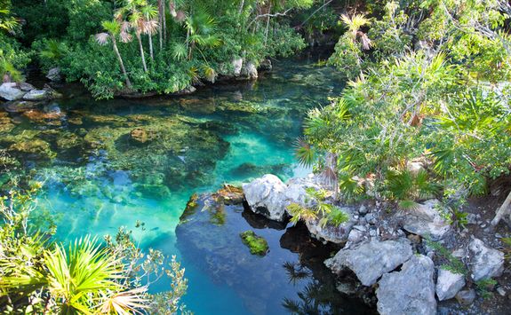 clear water in a cave