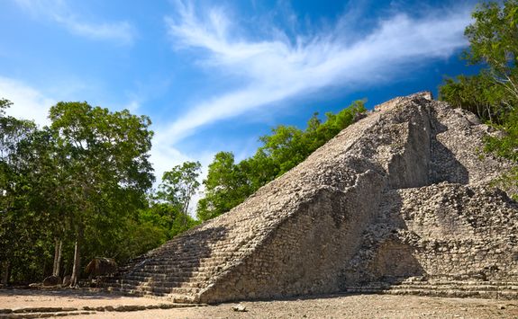 Mayan ruins in the Yucatan jungle