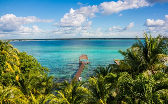 a jetty on lake Bacalar