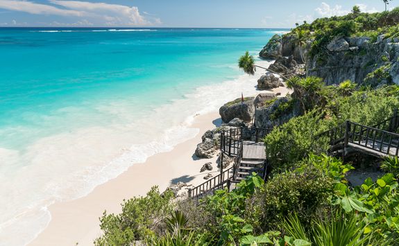 A tropical beach on the Yucatan coast