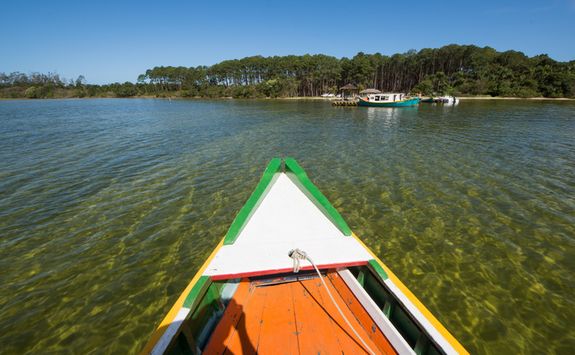Boat on the water in Florianopolis
