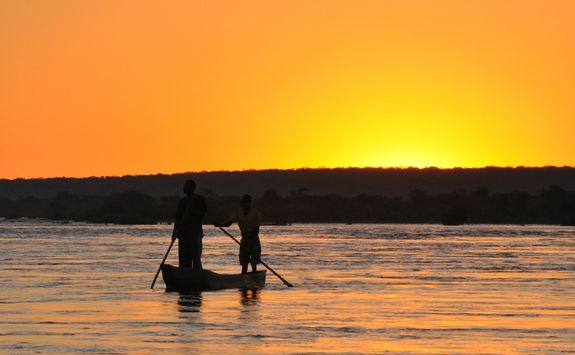 Sunset canoe