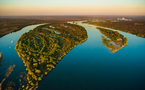 Aerial view of the Zambezi rive