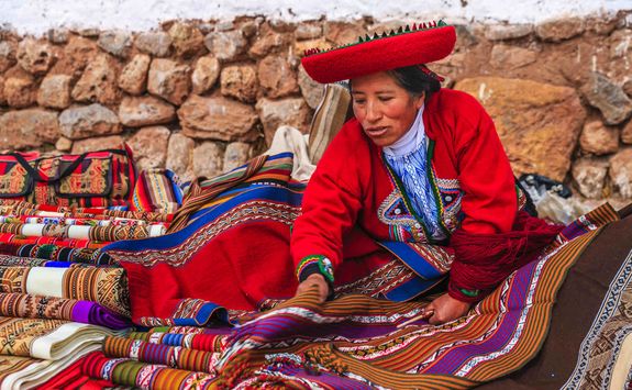 Peruvian woman selling handicrafts