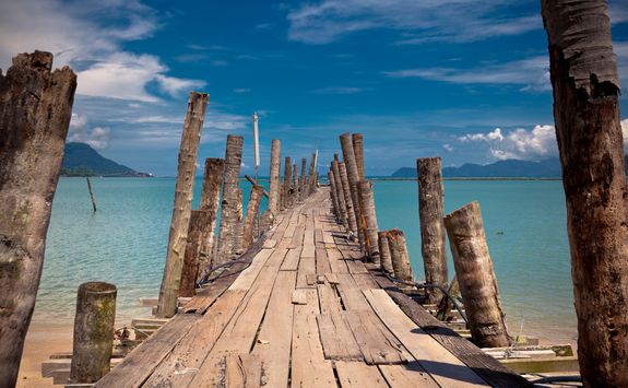 Wooden pontoon