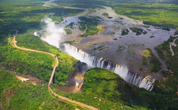 Aerial view of Victoria Falls, Zambia