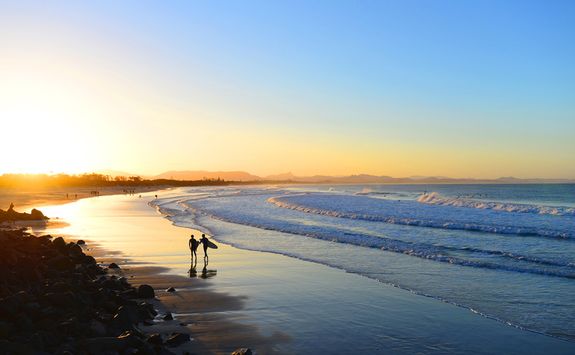 Surfers on the beach