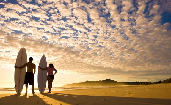 Surfers on the beach
