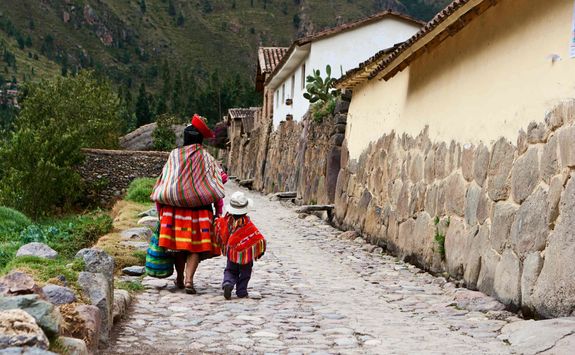 Peruvian woman and child
